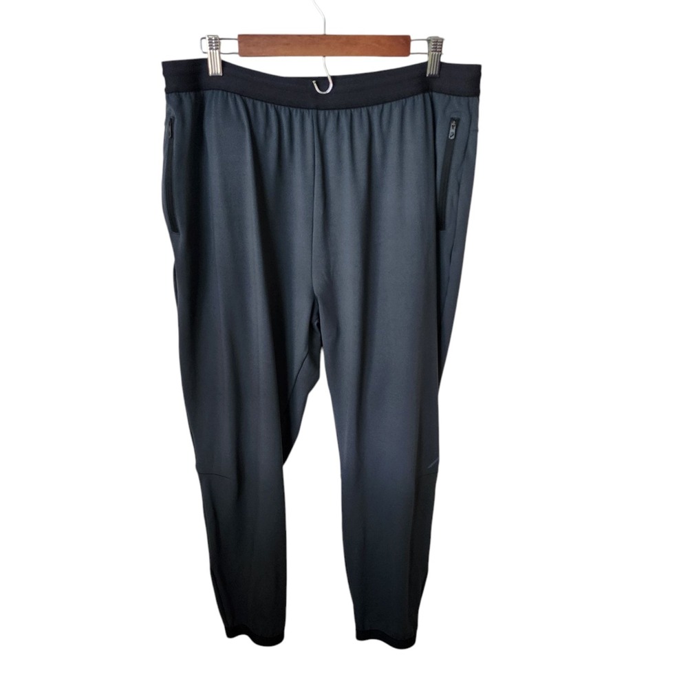 Hill City Running Pants Mens XL Gray Stretch Joggers Pockets Elastic Waist